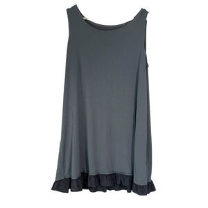 LOGO tank Flowy Sleeveless Top with Ruffle Hem 1x layering spring romantic